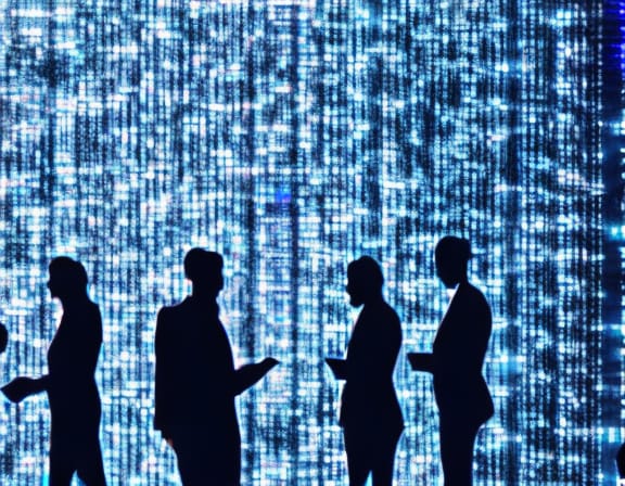 Business team brainstorming innovative ideas powered by generative AI